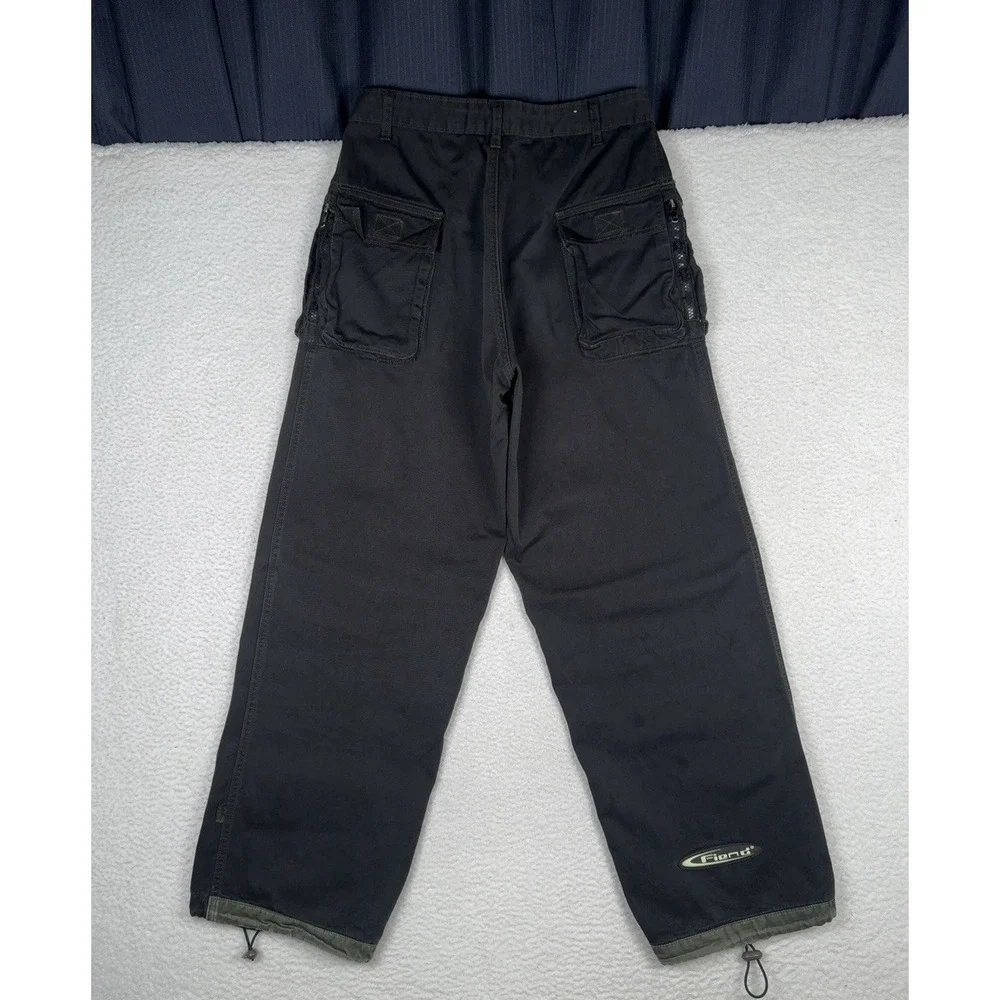 Vintage FIEND Cinch Cargo Pants Black - Men's 32 (Fits 28x30) Y2K Skater